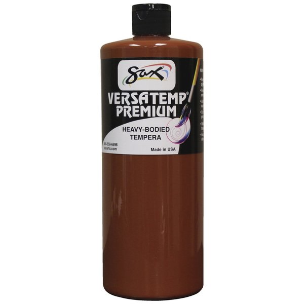 Sax Versatemp Premium Heavy-Bodied Tempera Paint, Brown, Quart 16101
